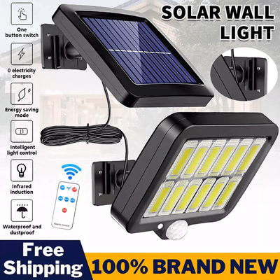 DynamicDeals LED Solar Street Light Outdoor Wall Security Flood Lamp With Motion Sensor, COB Waterproof Light For Garden, Patio LED Solar Street Light Outdoor Wall Security Flood Lamp With Motion Sensor, COB Waterproof Light For Garden, Patio