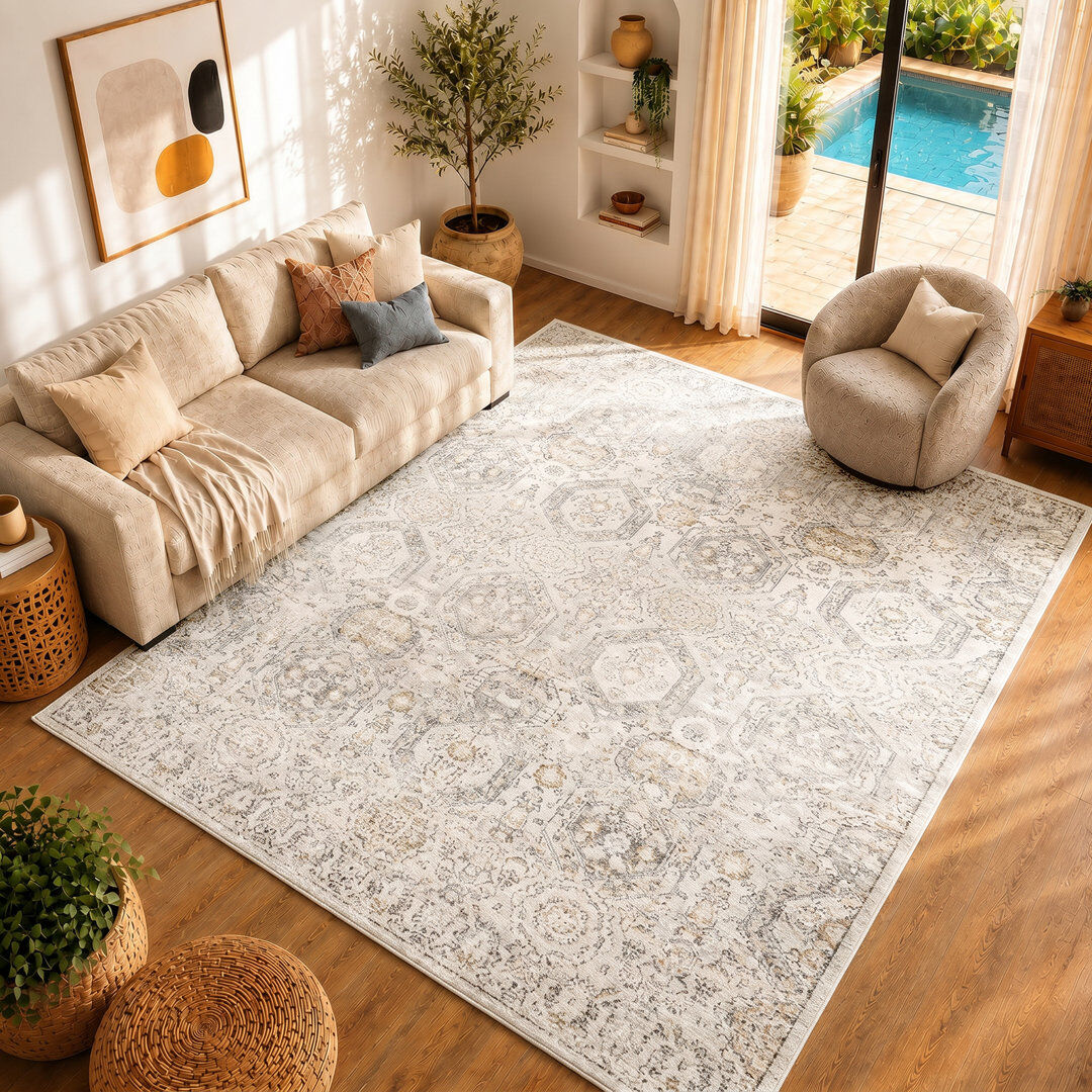 Livabliss Indigo Vintage Moroccan Area Rug Beige;Black;Mustard;Off-White;Charcoal;Gray Rectangle 130 x 170cm