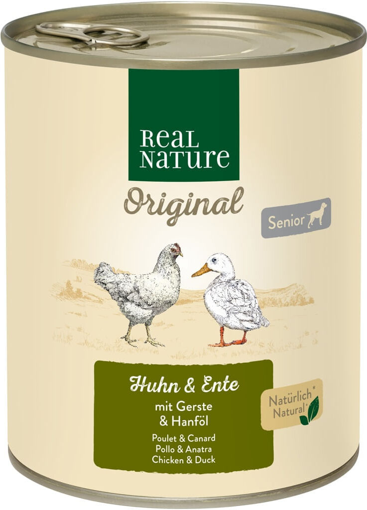 Kit Risparmio 6x800G Real Nature Senior Lattina POLLO E ANATRA