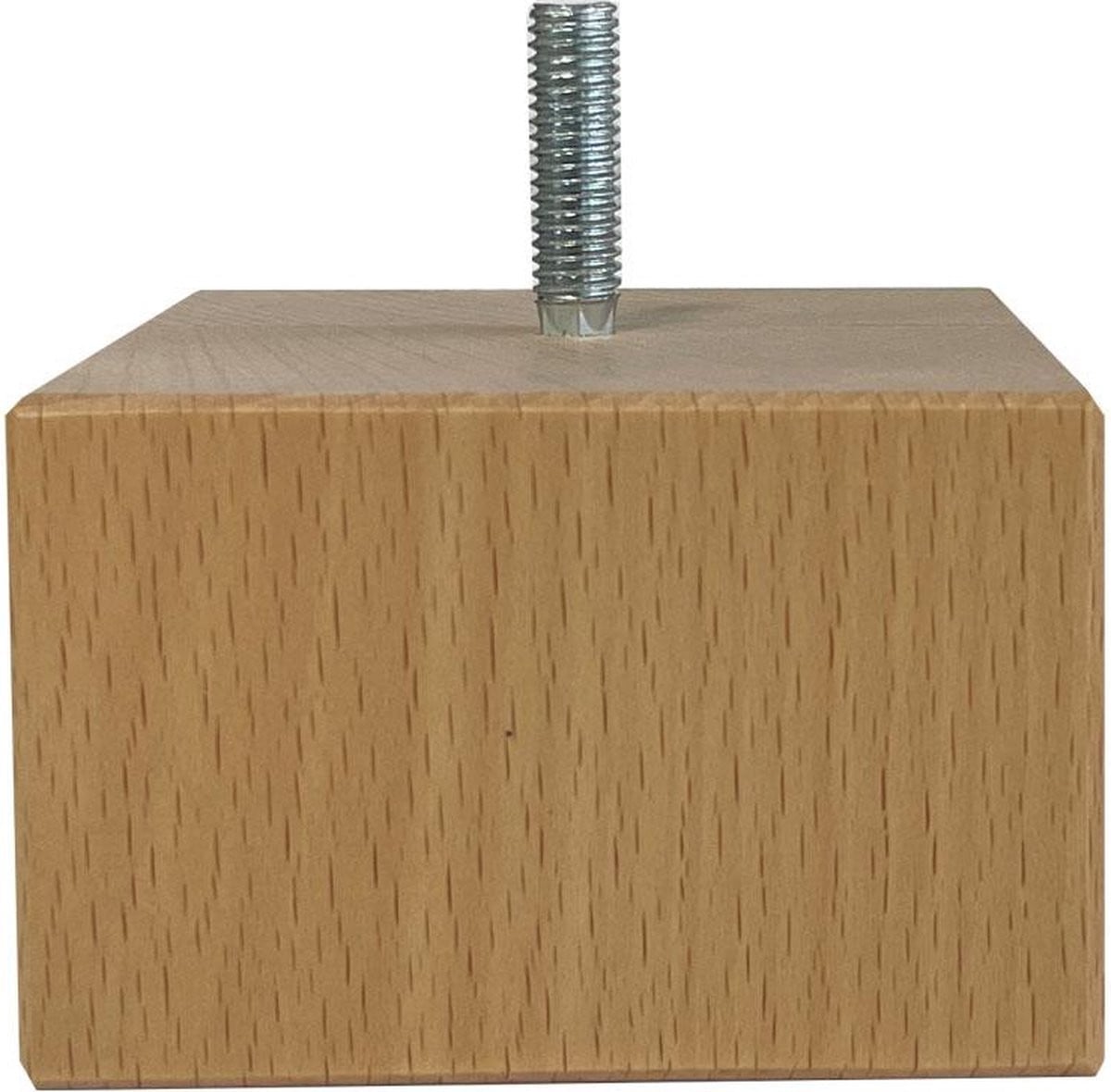 FLE Meubelpoot vierkant van massief hout, 8 x 8 cm, Hoogte: 5 cm