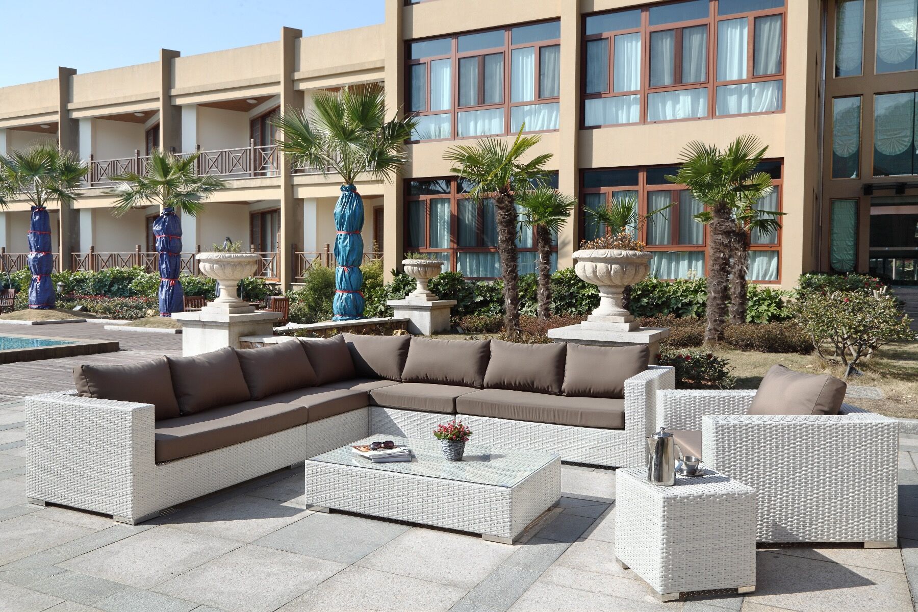 Moonlight Loungsæt - Sofagruppe I Hvid Polyrattan