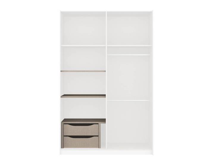 Zubehörpaket Schwebetürenschrank 136cm Beige Comfort Spanplatte, bedruckt & lackiert