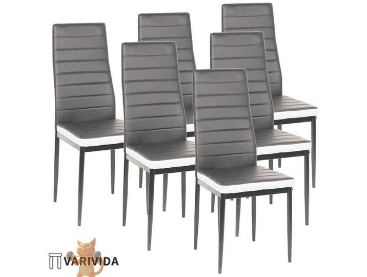 VARIVIDA 6X Chaise de Salle à Manger (gris+blanc)