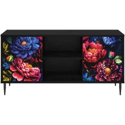 vidaXL, TV Möbel, Mackenried (Dunkler Pfingstrosen-Druck) (33 x 102 x 51 cm)