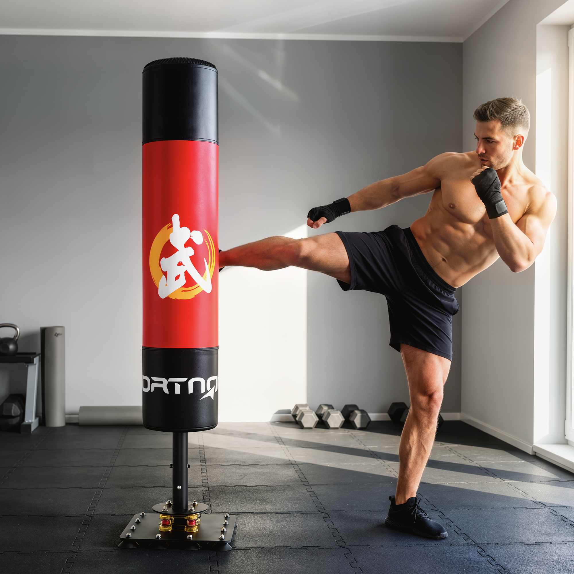 Sportnow Sacco da boxe autoportante 156 cm con 12 ventose e ammortizzazione   Aosom Italy