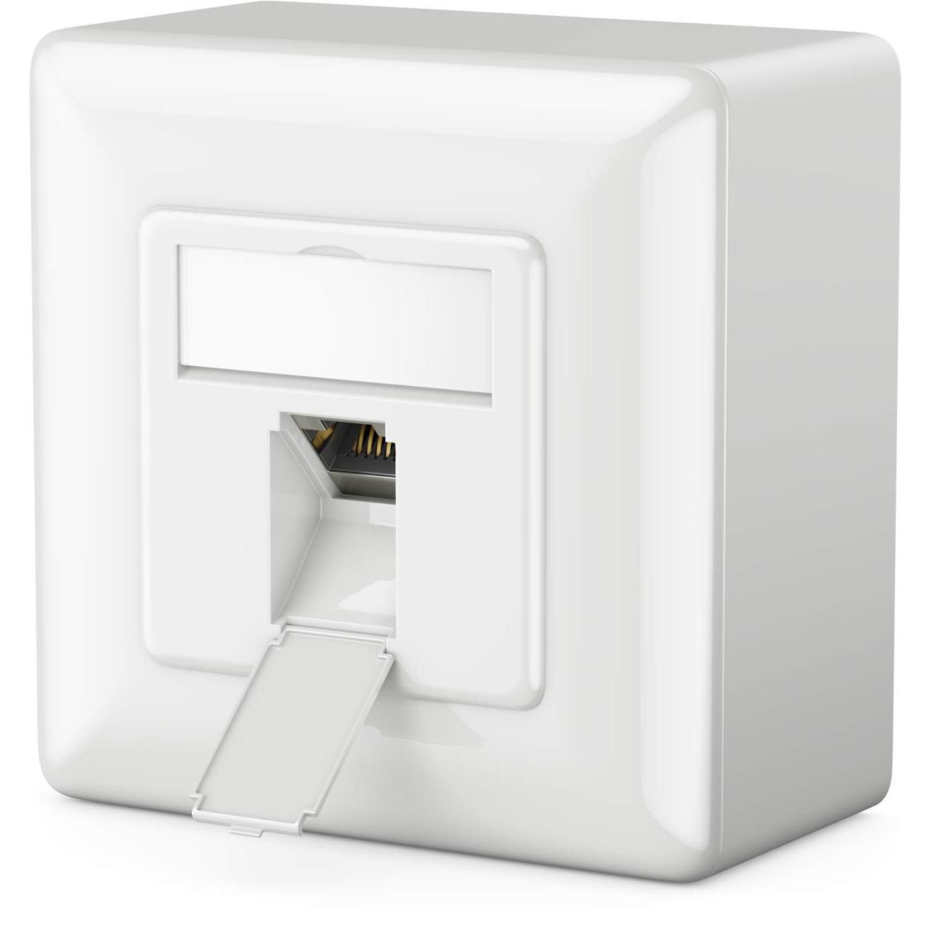 deleyCON CAT6a universele netwerkconnector, 1x RJ45-poort, afgeschermd, wit