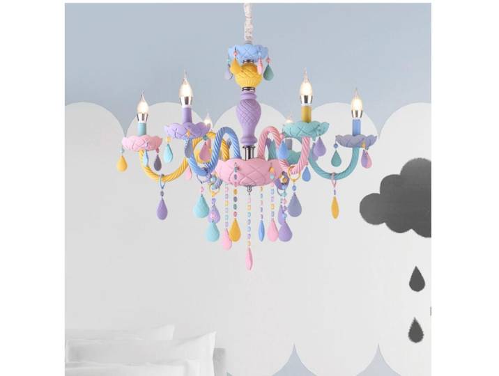 Lustre en cristal coloré pour chambre d'enfant, suspension macaron, vitrail créatif, ludéviation