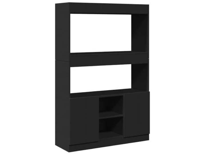 HKLGBVCR Sideboard, hoch, 92 x 33 x 140 cm, Holz, Komposite, Schwarz Vielseitiges Möbelstück, Displayregal, staubdicht, Wandbefestigung inklusive, Verwendung im Wohnzimmer, Schlafzimmer, Büro