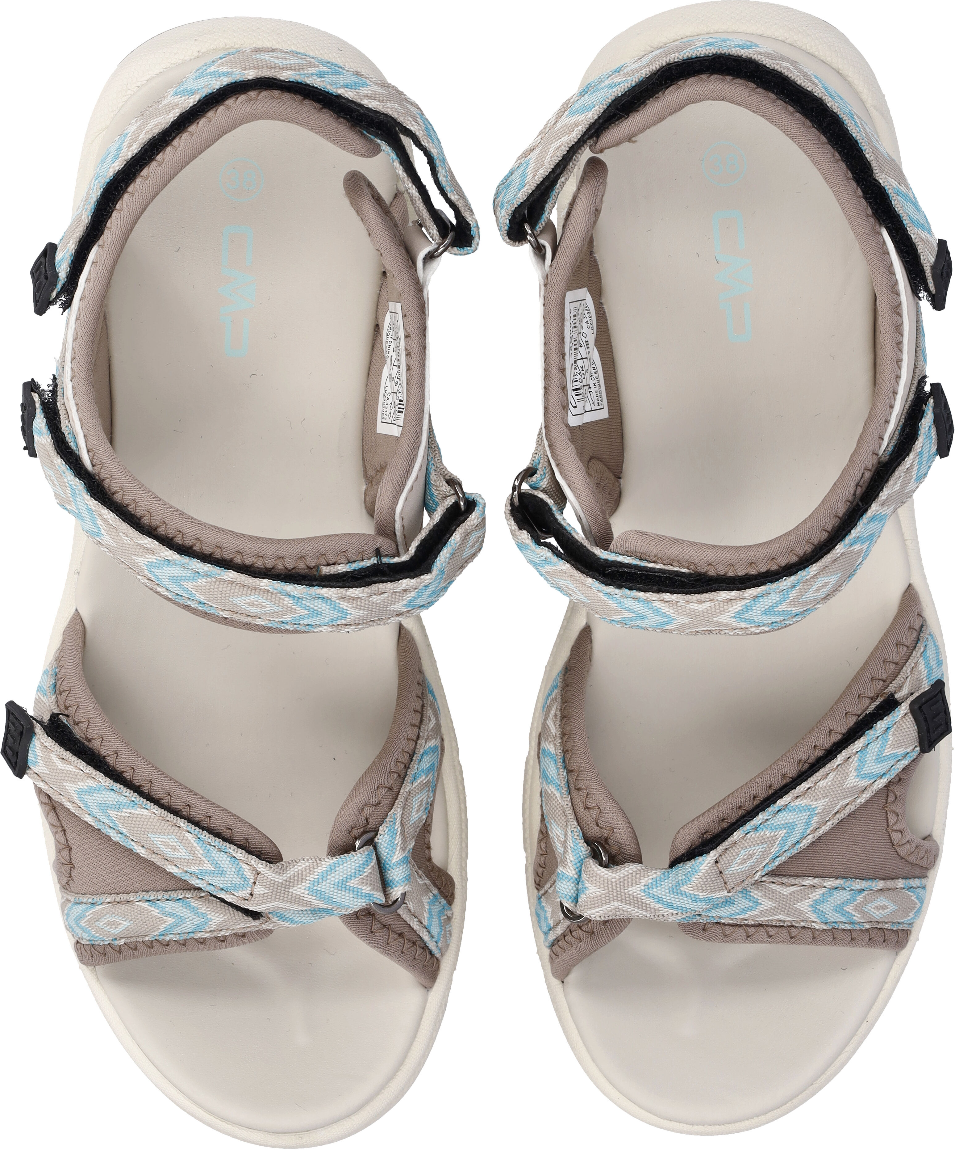 Sandale CMP "ALMAAK WMN HIKING SANDAL", Damen, Gr. 40, beige (sabbia, tiffany), Synthetik, Schuhe Sandale, mit Klettverschluss sabbia, tiffany 40