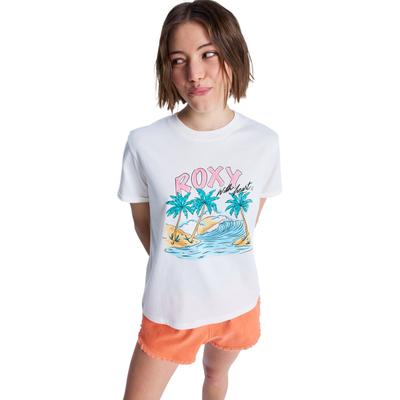T-Shirt ROXY "Oceanregular Poster", Damen, Gr. XS, weiß (coconut milk), Obermaterial: 100% Baumwolle., Shirts T-Shirt