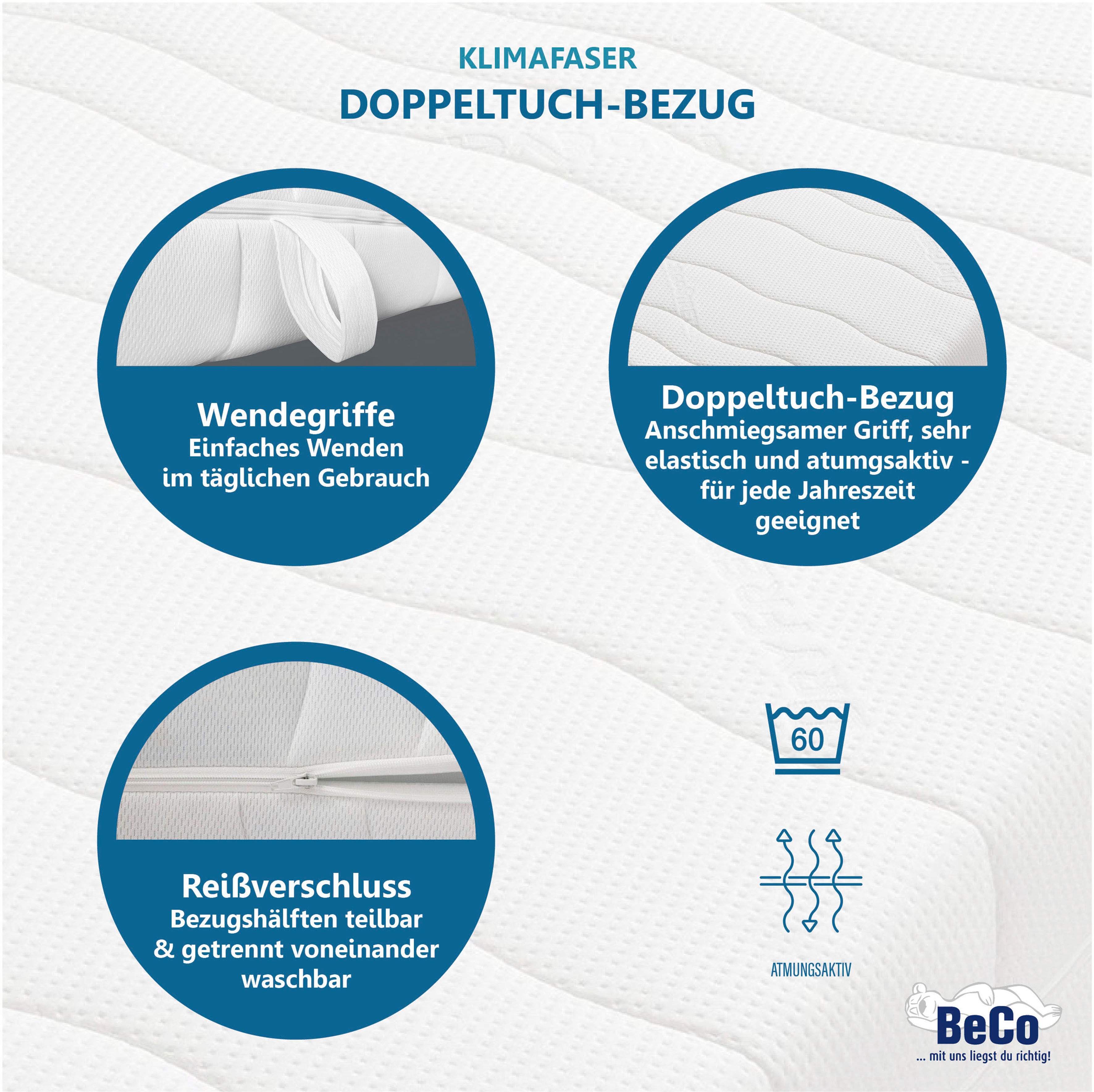 Komfortschaummatratze BECO "Gigant Trio – GOLD Komfortschaummatratze in Luxus-Bettenhöhe", weiß, B:180cm H:30cm L:200cm, Bezug: 60% Polyester, 38% Viskose, 2% Elasthan, Matratzen, Komfortschaummatratze, Luxus 30 cm Höhe, 7 Zonen, Wendematratze, erhältlich