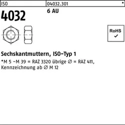 Sechskantmutter ISO 4032 M3 6 Automatenstahl 1000 Stück