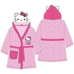 COFI 1453 Hello Kitty Bademantel - Rosa 122/128 mit Kapuze
