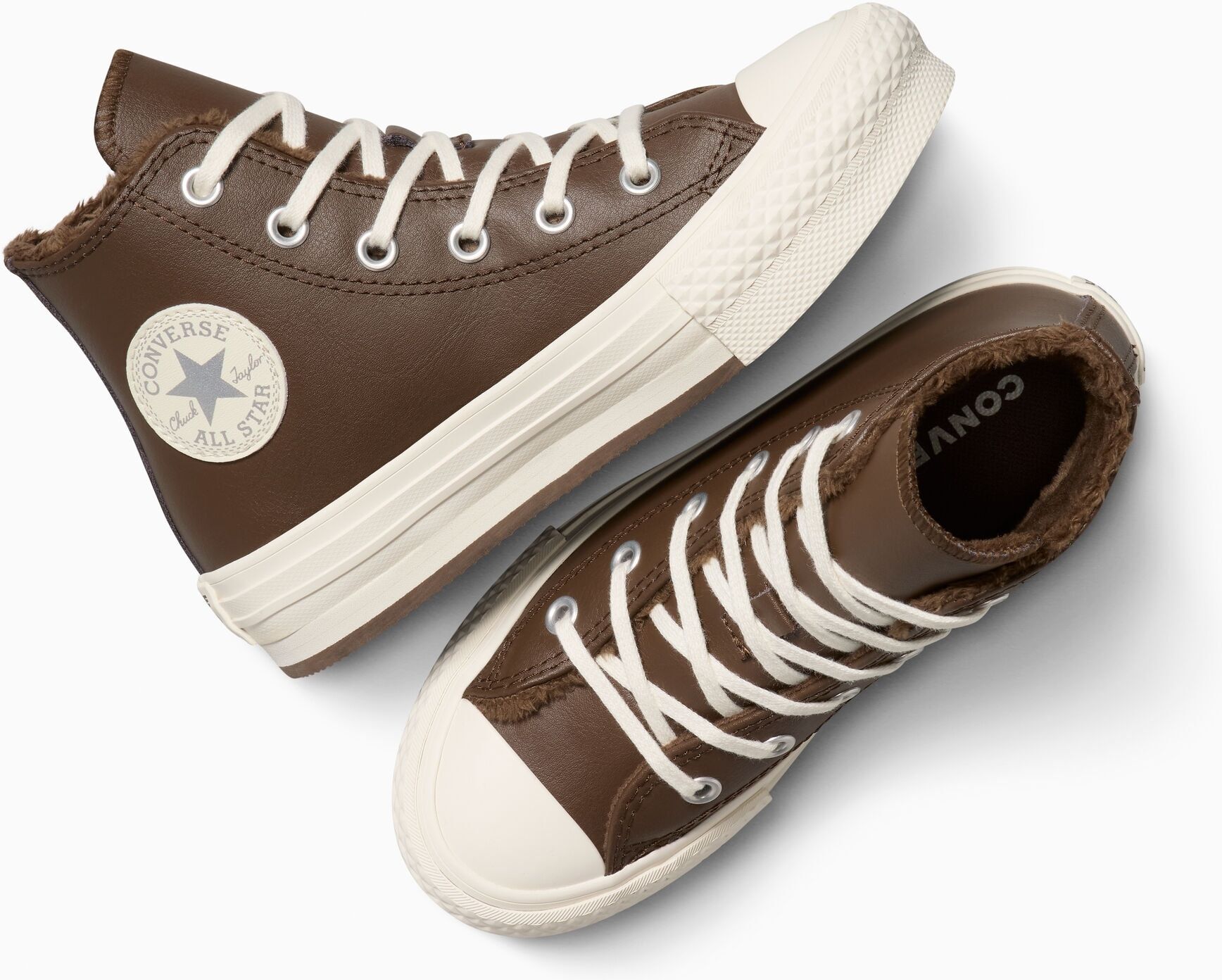 Sneakerboots CONVERSE "CHUCK TAYLOR ALL STAR EVA LIFT", Kinder, Gr. 35, atmungsaktiv wärmend, grounded, egret, grounded, Textil, Schuhe Sneakerboots, Winterschuhe, Schnürboots, Sneaker, gefüttert