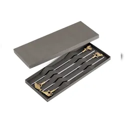 triangle Grillspieße-Set Messing mit Tiermotiv, 4-tlg.
