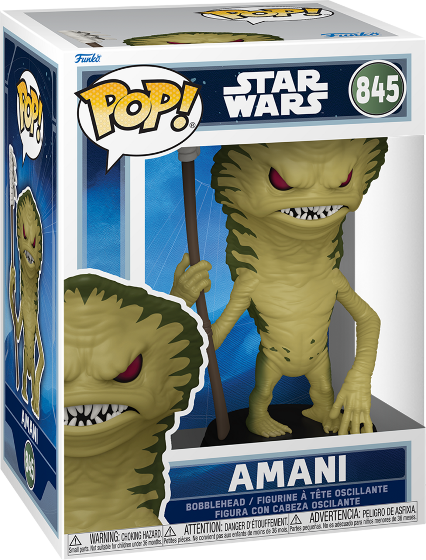 Funko Pop! Star Wars: The Mandalorian ; Grogu Amani Vinyl Bobblehead #845 - 14 cm Tall - Officially Licensed Collectible