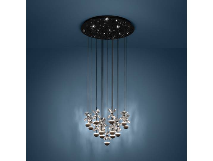 Suspension Pianopoli noire 50x113 cm - EGLO Stars of Light - Salle à manger - Design - Métal - Rond