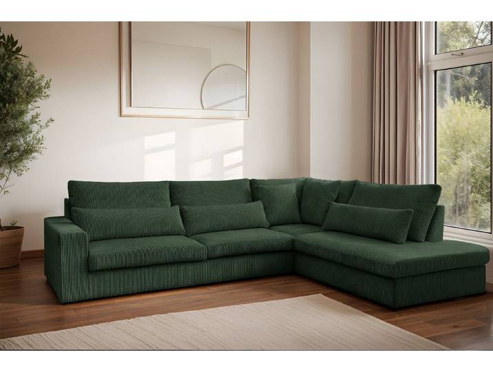 Kaiser Möbel Ecksofa SVEN in L-Form für das Wohnzimmer, Stoff Poso, Freistehend Hohe Scheuerfestigkeit Haustierfreundlich