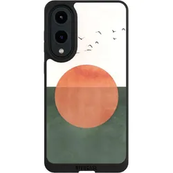 Nivocase Handyhülle für Samsung Galaxy S25 Edge Hülle NIVOpure Case Schwarz Sonnenschein Sonnenuntergang (Samsung Galaxy S25 Edge), Smartphone Hülle, Schwarz