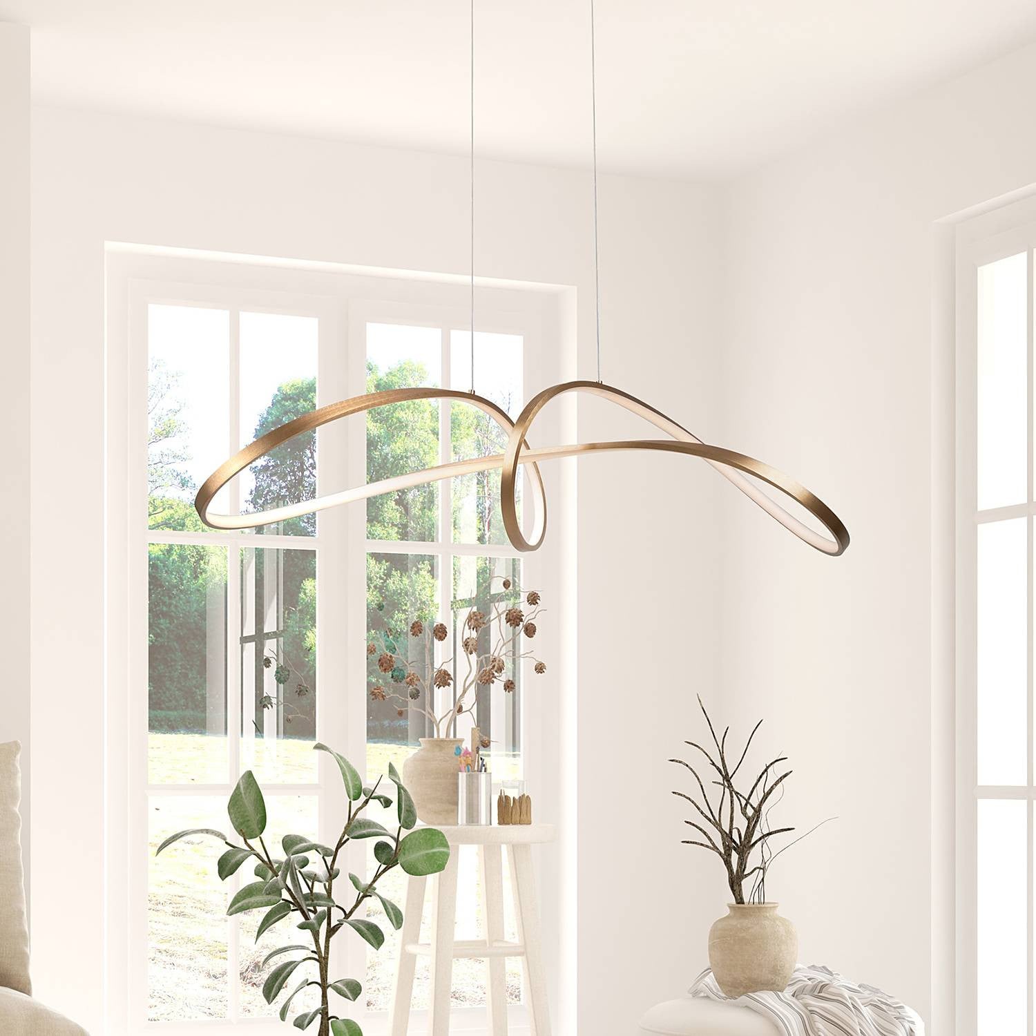Maytoni Curve LED pendellamp goud/messing 42W