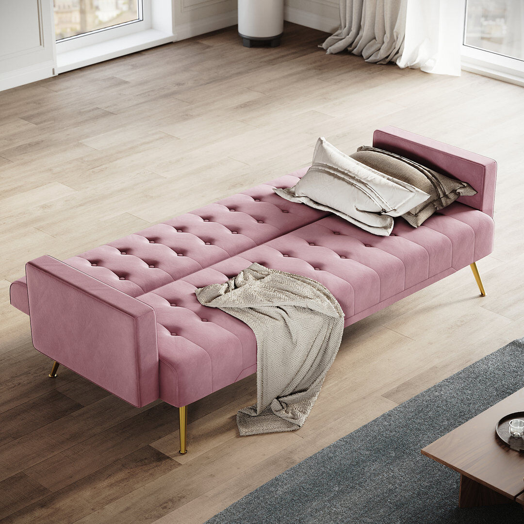Fairmont Park 176*60*75cm Multi-functional Premium Plush Comfort Sofa for Living Room Pink 75cm H X 176cm W X 60cm D