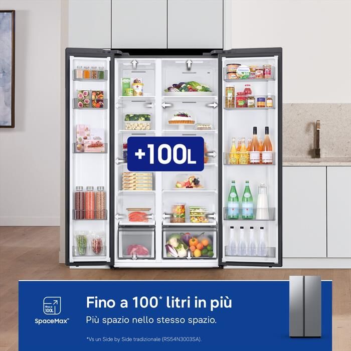 Samsung Frigorifero Side By Side Rs57dg400em9ef Classe E-metal Inox