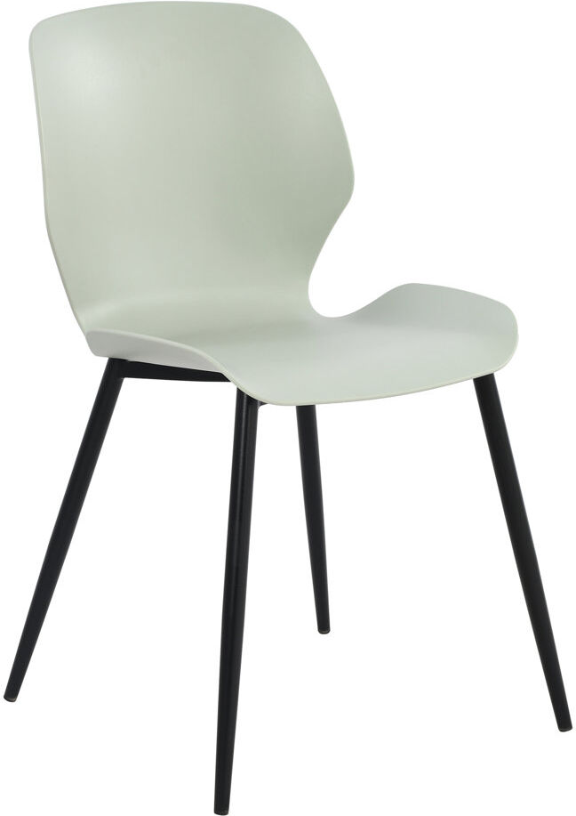 George Oliver Pair of Aspen Carnaby Kitchen Chairs, Plastic Seat With Black Legs Green 81.6cm H X 47.5cm W X 55.5cm D