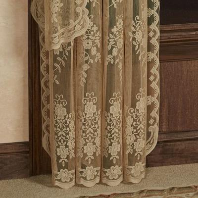Touch of Class Fiona II Lace Curtain Panel, 60 x 63, Antique Gold