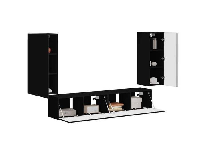 Black Month Ensemble de meubles TV 4 pcs Noir 37x30x26 cm en Bois d'ingénierie - Table TV et entretien facile vdp81o