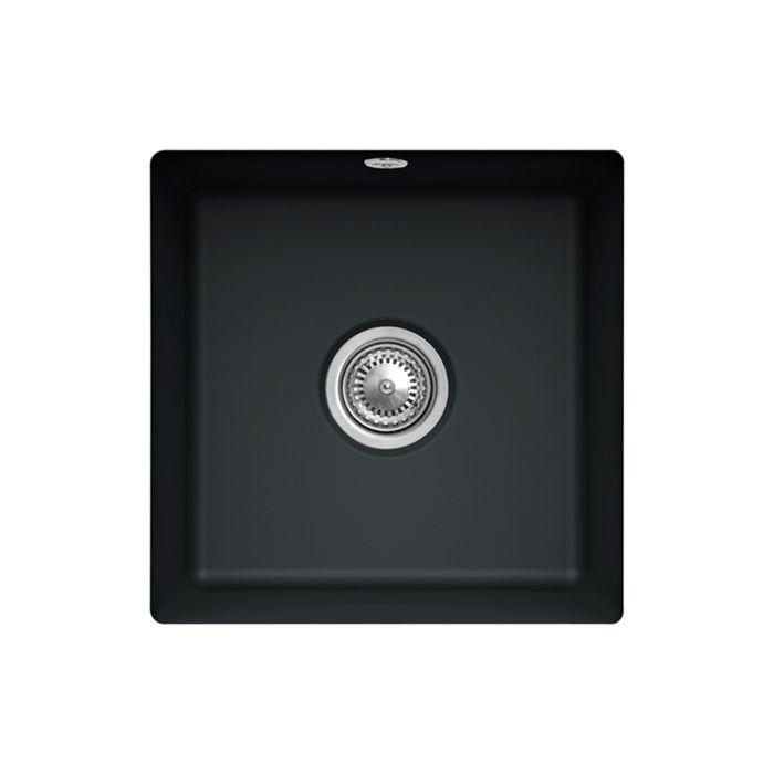 Villeroy und Boch Unterbauspüle 332502S5 mit Ablaufgarnitur und Excenterbetätigung, Ebony