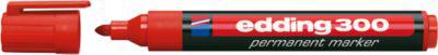 EDDING Permanent Marker 300, mit Rundspitze, 10 Stück, rot