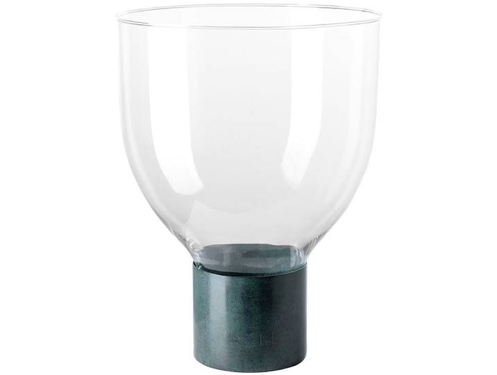 Windlicht FINK PEGO , blau, grün, B:27cm H:36cm T:27cm Ø:27cm, Edelstahl, Glas, Kerzenhalter, Windlicht