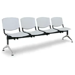Wartezimmerbank - Kunststoff Smile Biedrax LC9976s - Gestell Aluminium poliert