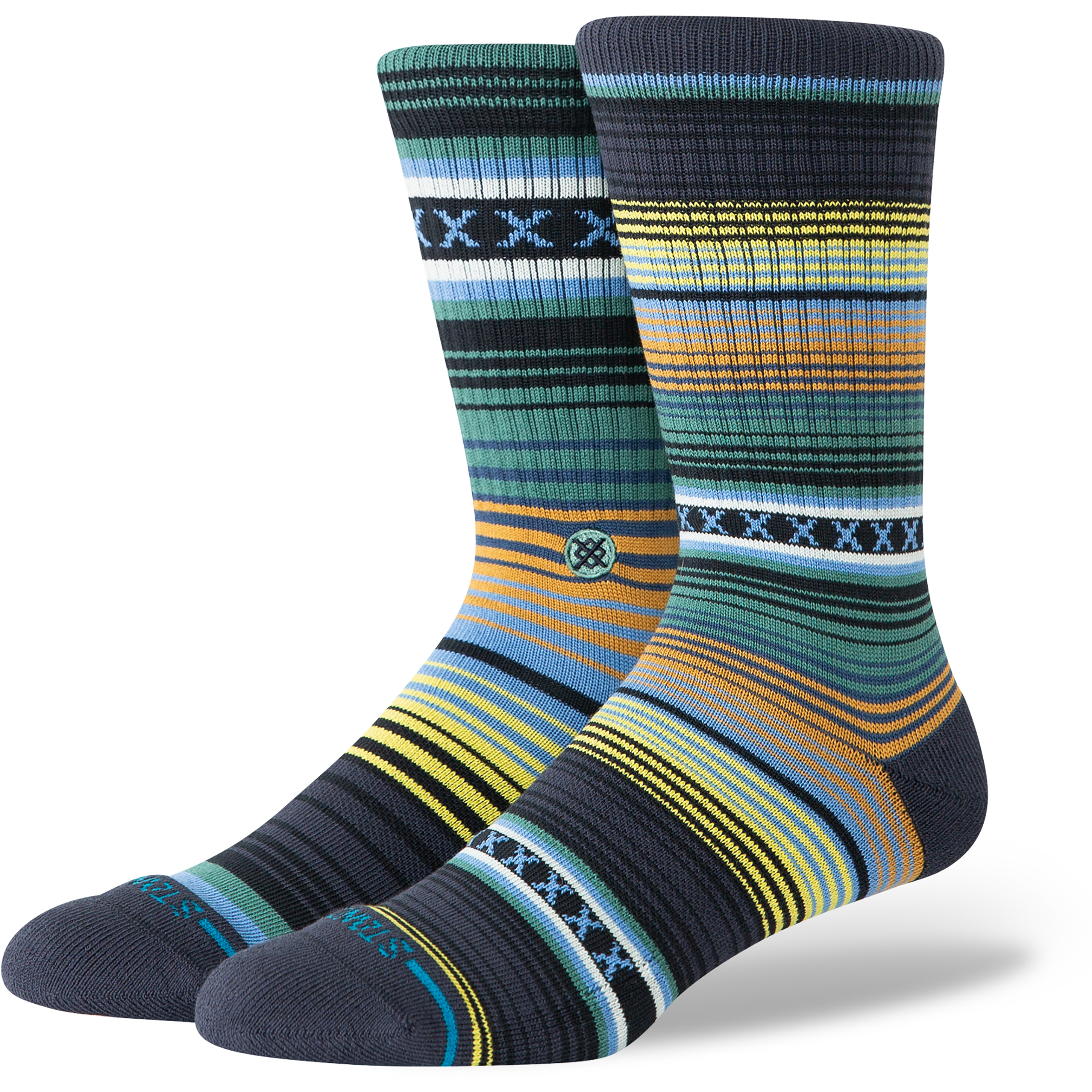Stance Curren St Crew Freizeitsocken blau Größe 38 Lifestyle Hautfreundlich