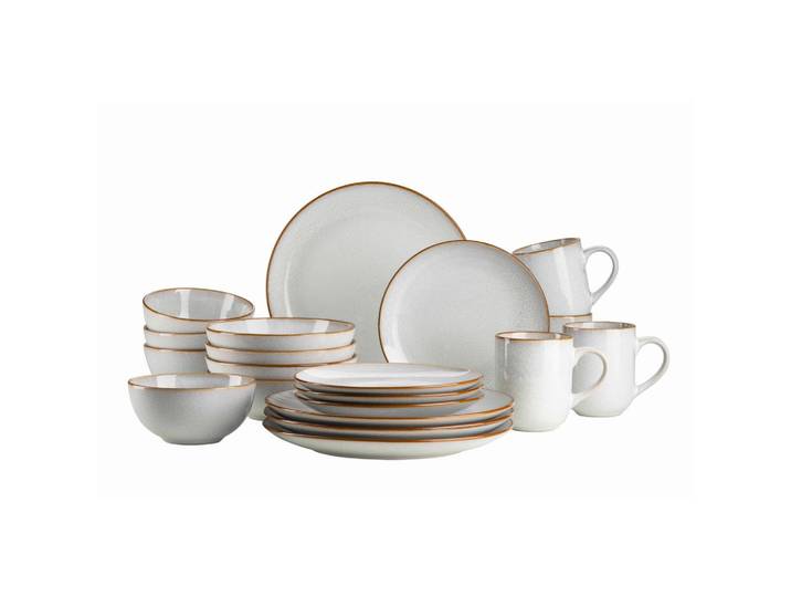 Mäser Kombiservice, Hellgrau, Keramik, 20-teilig, 400 ml,500 ml, Essen & Trinken, Geschirr, Geschirr-Sets, Kombiservice