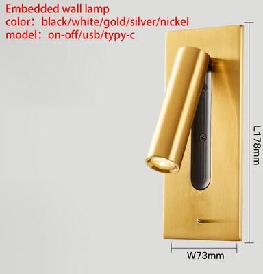 Uplift Essentials Adjustable Wall Lamp With USB Charging And 350 Rotation For Reading And Bedside Lighting gold light 4000k usb
