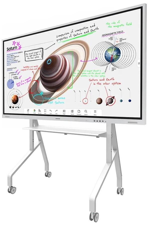 Samsung Flip Pro WM75B Flipchart 190,5 cm 75 Zoll inkl. Neomounts FL50-575WH1 MOVE Go XL Rollwagen LH75WMBWLGCXEN+FL50-575WH1