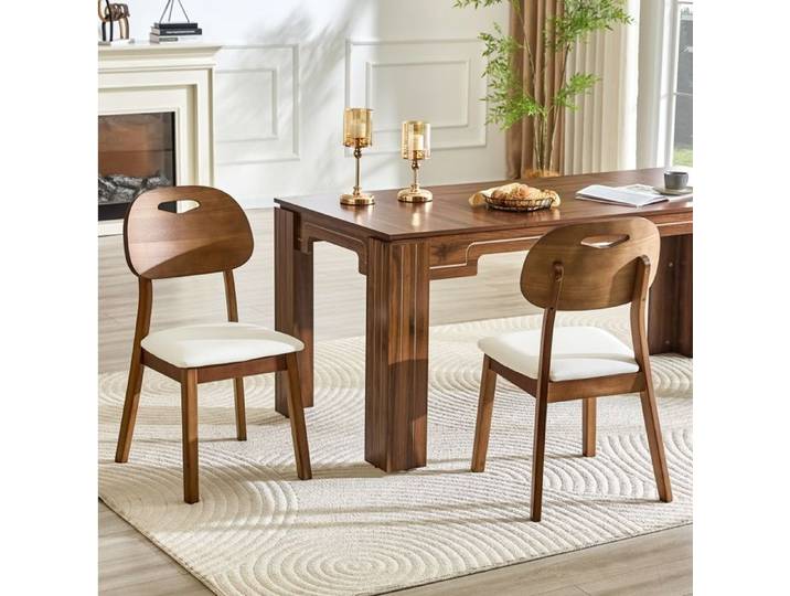 Chaise Salle A Manger Lot De 2 Blanche Chaise Cuisine Moderne FloraGrace Pour Salle A Manger Poignee Integree 42 6x50x88cm