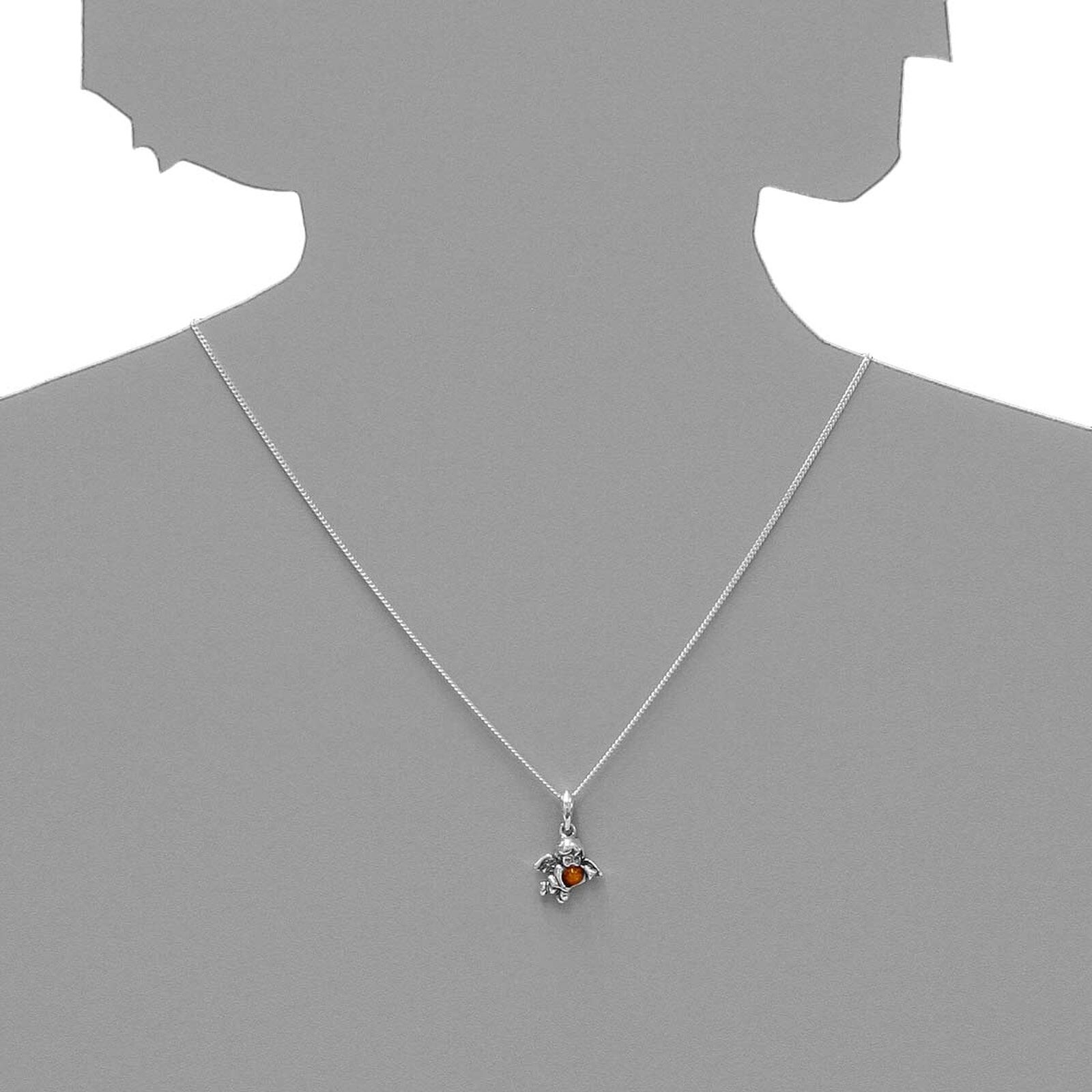 Kette mit Anhänger OSTSEE-SCHMUCK "Ostsee-Schmuck Kette mit Anhänger Engel Kette mit Anhänger Engel" Gr. 45, silber, Halsketten, Damen, 45cm, Silber 925 (Sterlingsilber), L: 42, Kette mit Anhänger silber 45cm, Silber 925 (Sterlingsilber), L: 42