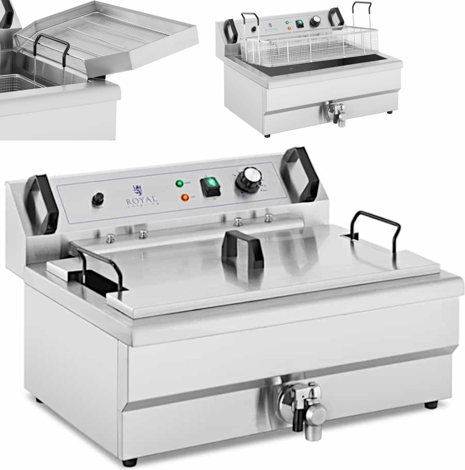 Fish and Chips Donut Fritteuse mit Abtropffläche 3000 W 16 L 230 V