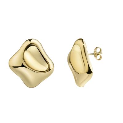 Paar Ohrstecker ZEEME "Edelstahl/PVD gelb", Damen, Gr. one-size, Edelstahl, gelb, Ohrringe