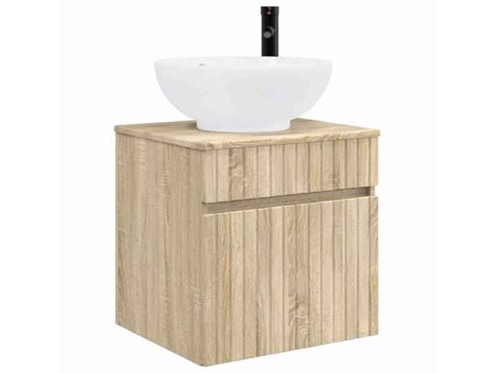 WEMYUFURN Wandmontierte Waschbecken-Vanität Sonoma-Eiche mit Schubladen Holzwerkstoff, slim Design, Schubladensystem, Wandmontage, minimalistisch, Bad