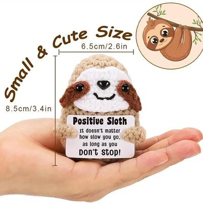 Uplift Treasures Handmade Pocket Hug Crochet Plush With Gift Card positive Sloth