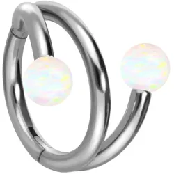 Titan Segmentring Clicker mit Innengewinde 3 RINGE + 3 SYNTHETSCHE OPALE