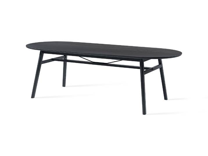 Jesper Home Ovale Eettafel Surnu Eiken, 240 x 100cm - Zwart - Ovaal