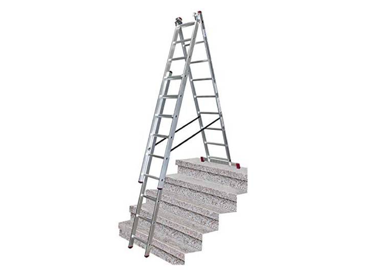 Krause Corda Vielzweckleiter 3x9 Sprossen Mehrzweckleiter Leiter mit Treppenfunktion