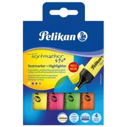 Pelikan Textmarker 490, 4er Etui, farbig sortiert