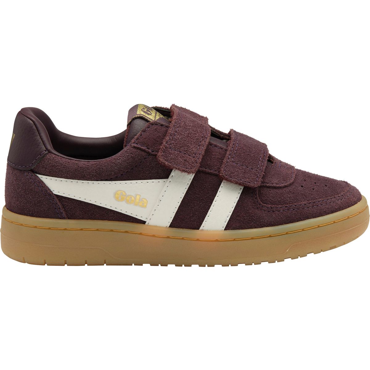 Gola Hawk Suede Strap Sneaker Kids cocoa/off white/gum (TH) 35 CKA618-TH-35-cocoaoffwhitegum