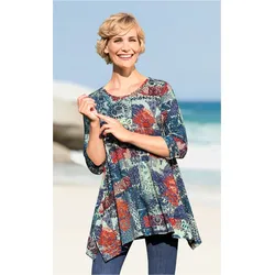 Viskose-Mix-Shirt in Druck blau in Größe 40/42 von DW-Shop, Blau, 40/42