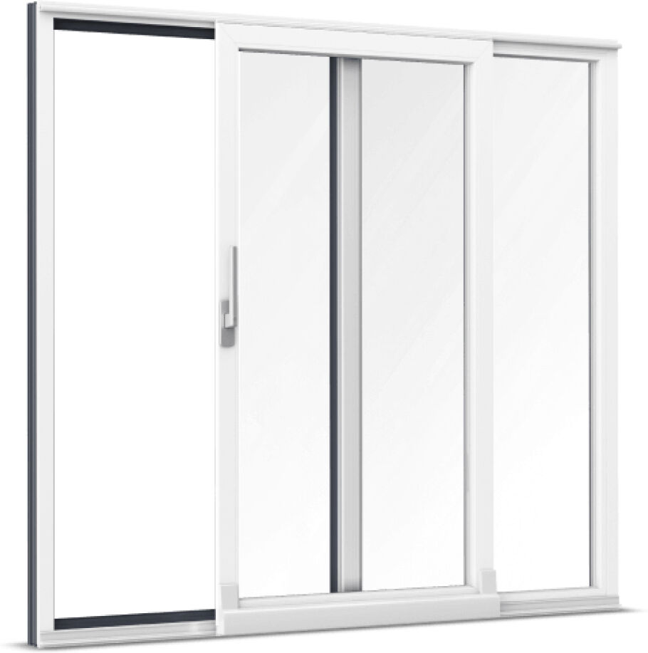 aluplast Baie oscillo-coulissante, PVC-alu, blanc, 1510 x 1635 mm, configuration personnalisée